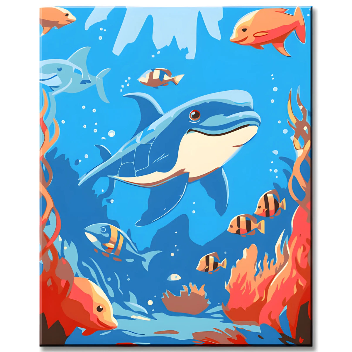 Children's Illustration Whale Paint by Numbers