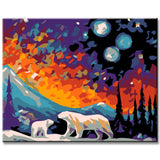 Painting by numbers polar landscape night