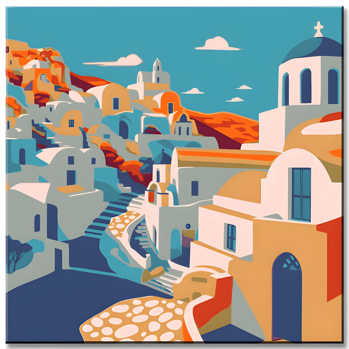 Painting by Numbers Greece Santorini
