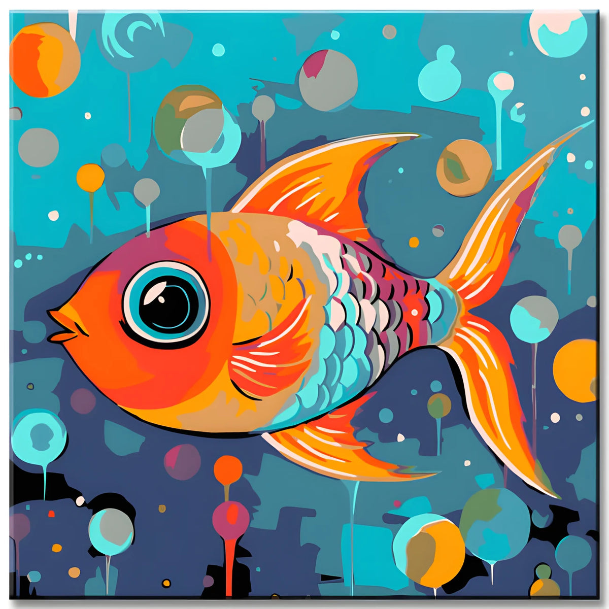 Painting by Numbers for Children Colorful Fish