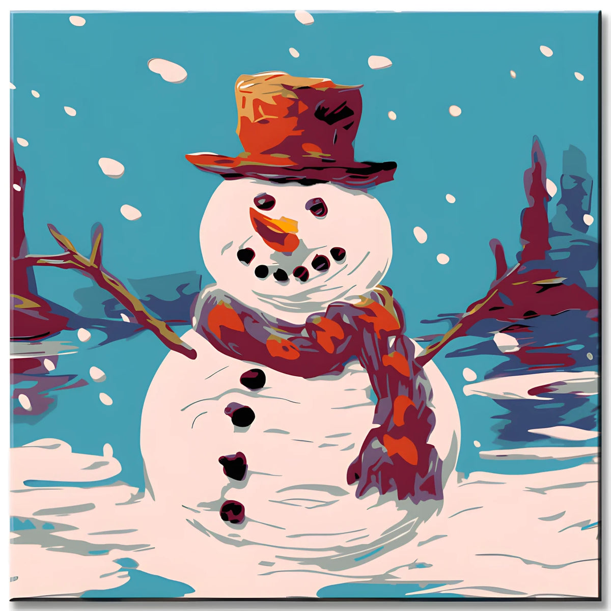 Paint by numbers for kids Snowman
