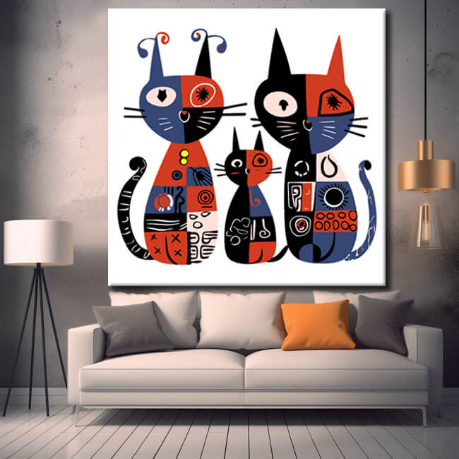 Painting by Numbers 3 Abstract Cats