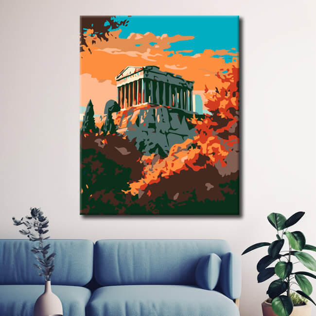 Painting by numbers ancient buildings