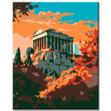 Painting by numbers ancient buildings