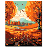 Herbstliche Landschaften als Bilderwand – Maleriek Naturbilder für Ihre Wanddekoration, 5-part