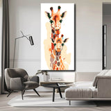 Painting by numbers for children Giraffe family