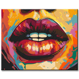 Abstract Lips Painting by Numbers