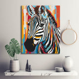 Zebra in paint by number style