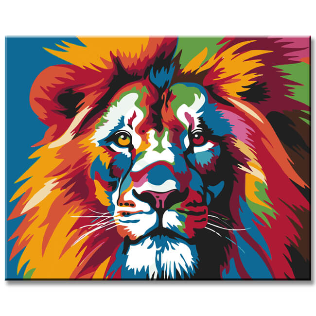 Pop Art Lion - Painting by Numbers