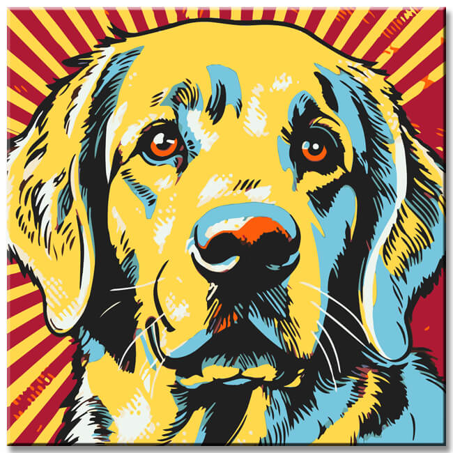 Lichtenstein Golden Retriever - Painting by Numbers
