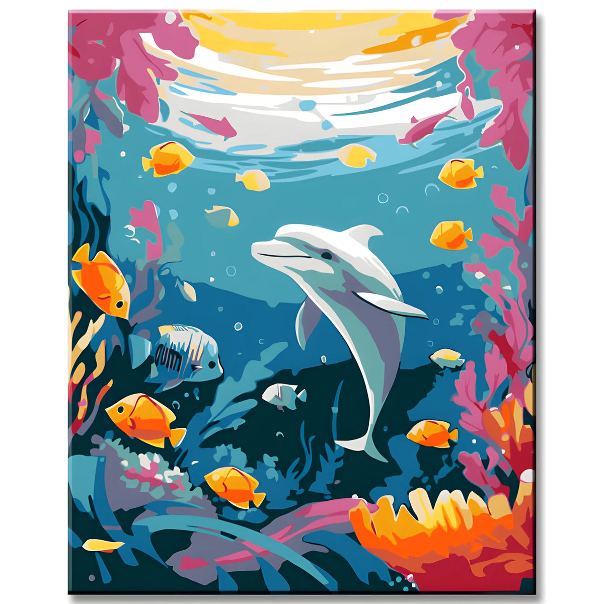 Playing Dolphin Painting by Numbers