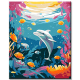 Playing dolphin - painting by numbers