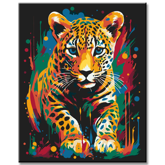 Leopard cub - painting by numbers