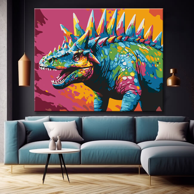 Pop Art Stegosaurus - Paint by Numbers