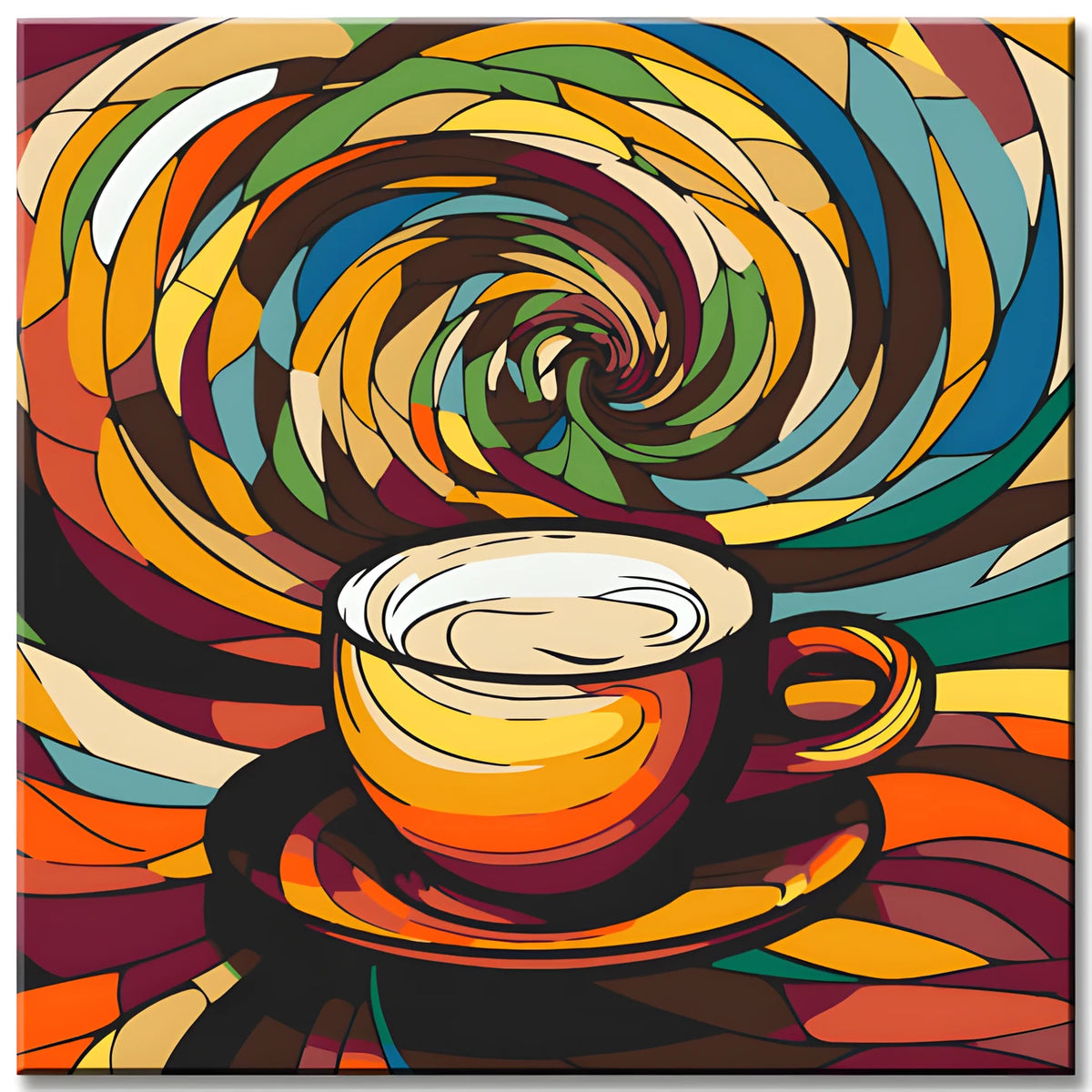 Abstract Coffee Cup Paint by Numbers