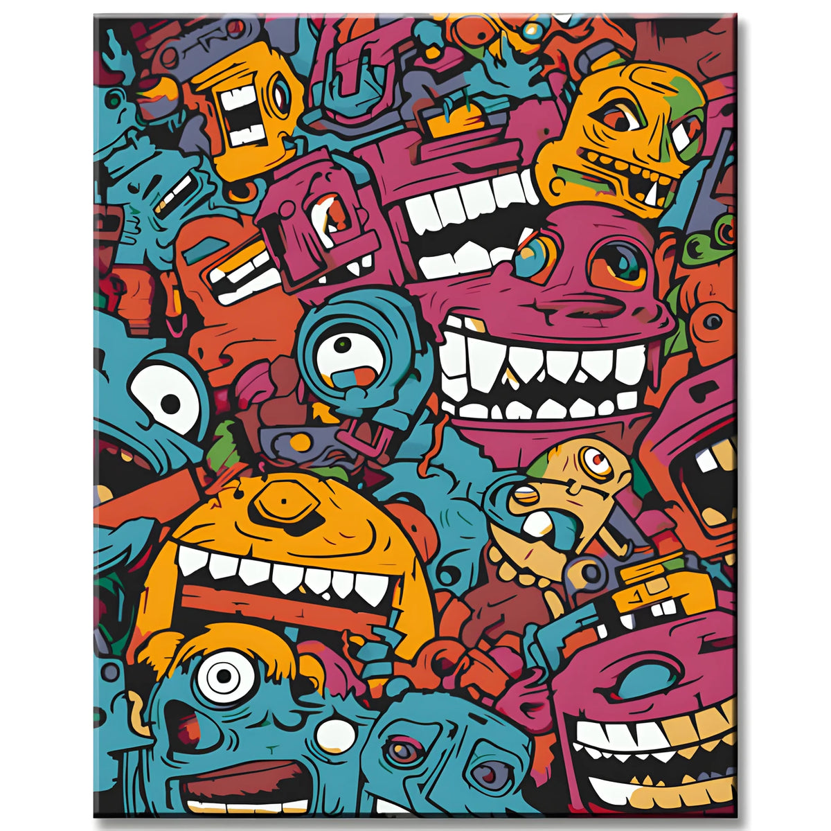 Graffiti inspired Faces Paint by Numbers