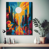 Sunrise in the city - painting by numbers