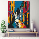 Paris Retro Street with Cat - Painting by Numbers