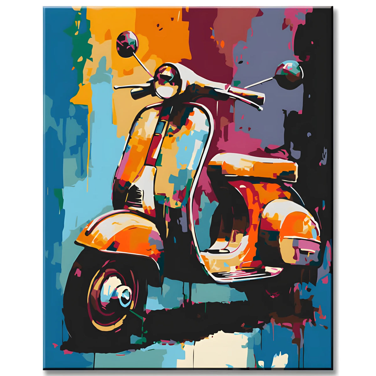 Vespa in Art Style Painting by Numbers
