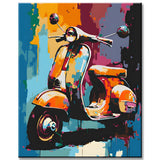 Vespa in Art Style Painting by Numbers