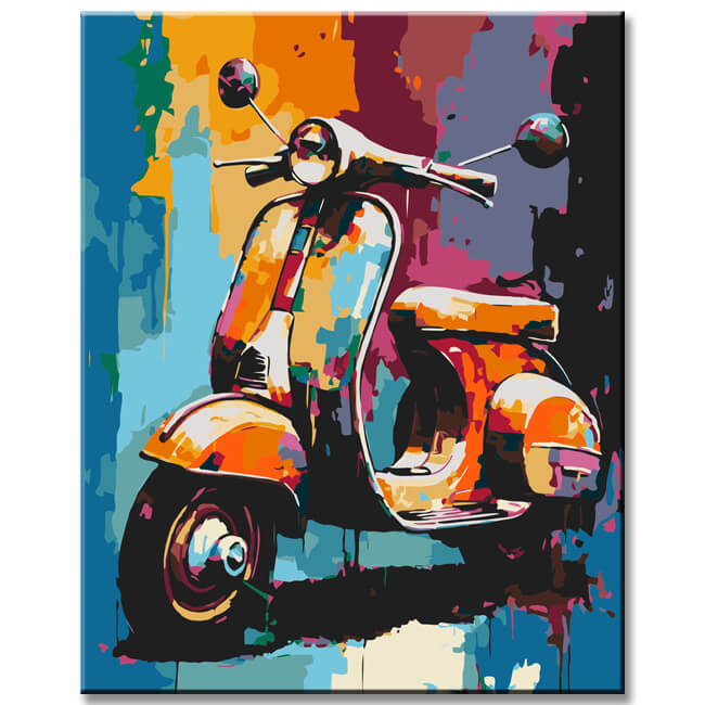 Vespa in art style - painting by numbers