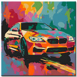 Car Portrait in Art Style Painting by Numbers