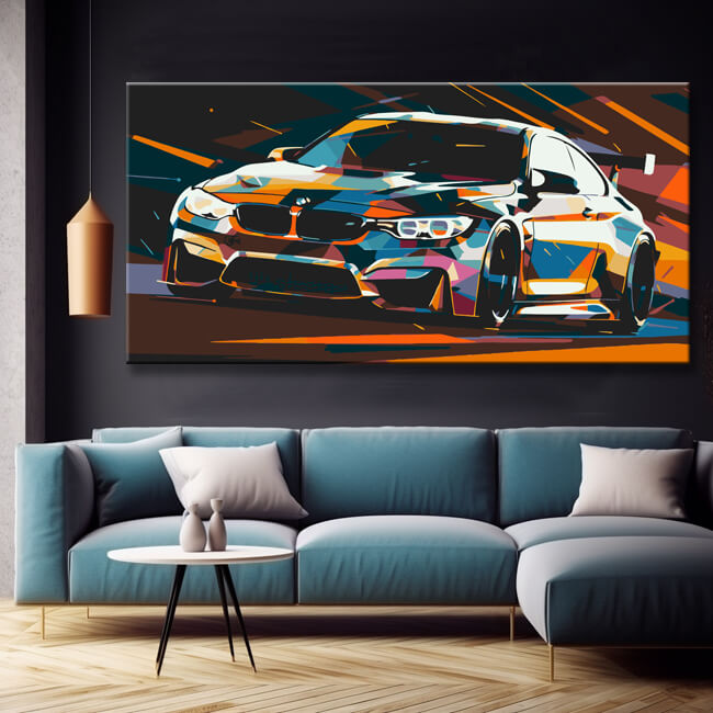 Racing Cars in Art Style - Painting by Numbers