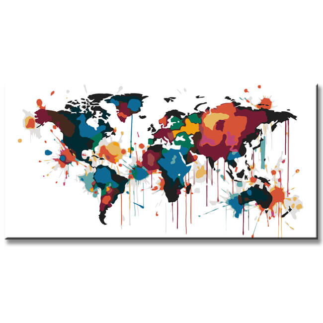 World Map Paint by Numbers