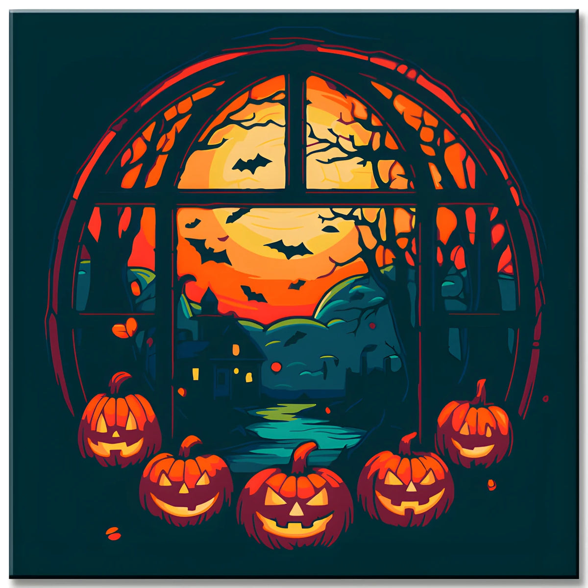 Halloween Window Paint by Numbers