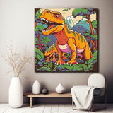 Painting by numbers for children: Dino in the jungle