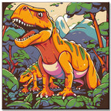 Painting by Numbers for Children Dino in The Jungle