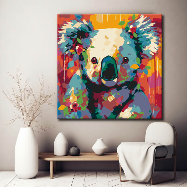 Painting by Numbers for Children Koala Bear in Vibrant Colors