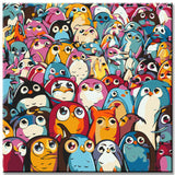 Painting by numbers for children: Owls