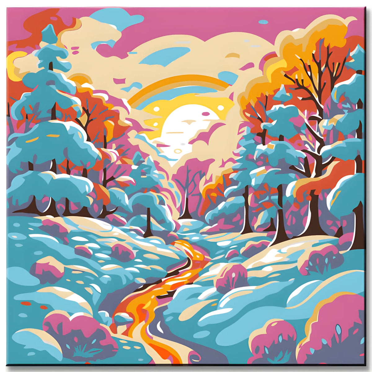 Painting by Numbers Winter Landscape At Sunset