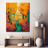 Painting by Numbers Yellow Trees Landscape