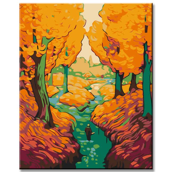 Painting by Numbers Yellow Trees Landscape