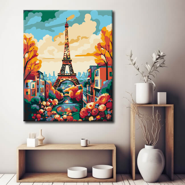 Painting by numbers: Eiffel Tower in autumn