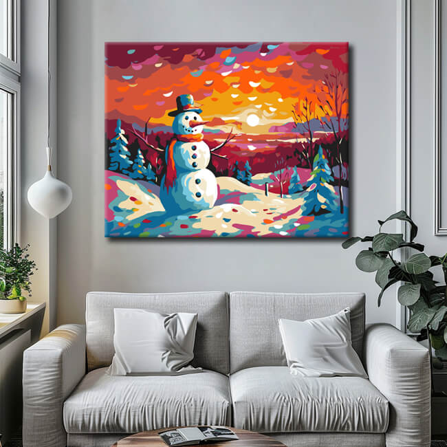 Painting by Numbers: Snowman at Dusk