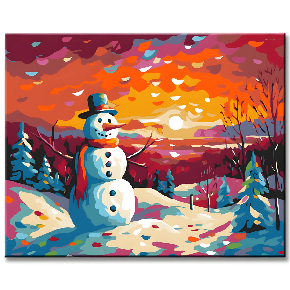 Paint by Numbers: Snowman at Dusk