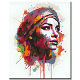Painting by Numbers Woman Portrait Abstract in Color