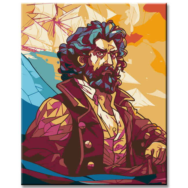 Painting by Numbers: Male Portrait Abstract in Color