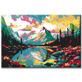 Painting by Numbers Alpine Lake in The High Mountains