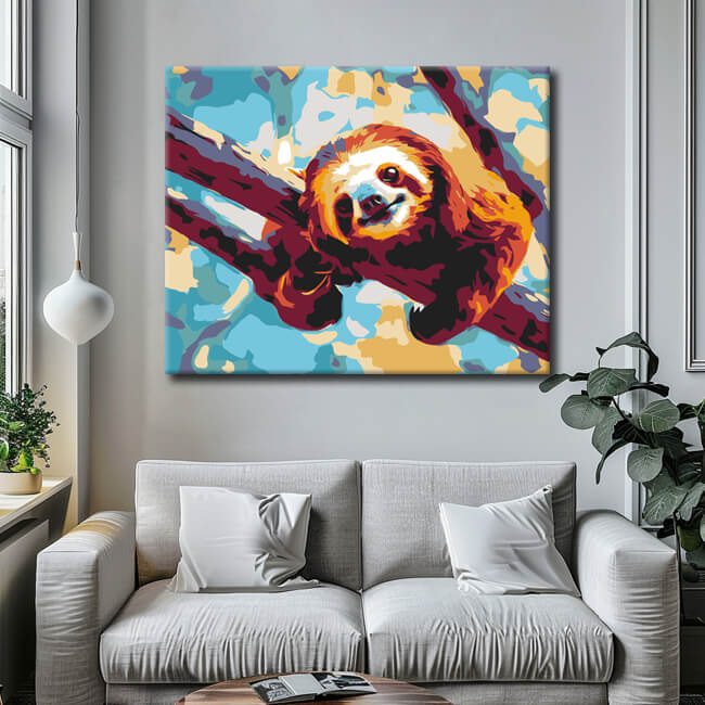 Paint by numbers sloth
