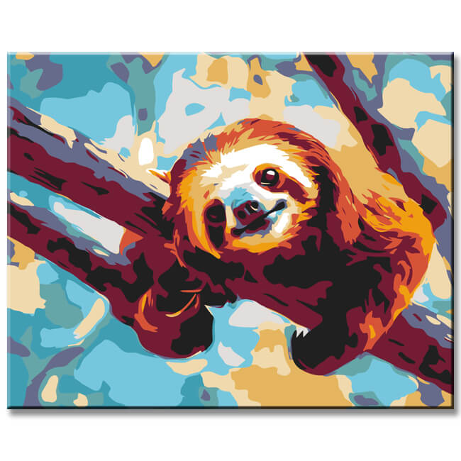 Paint by numbers sloth