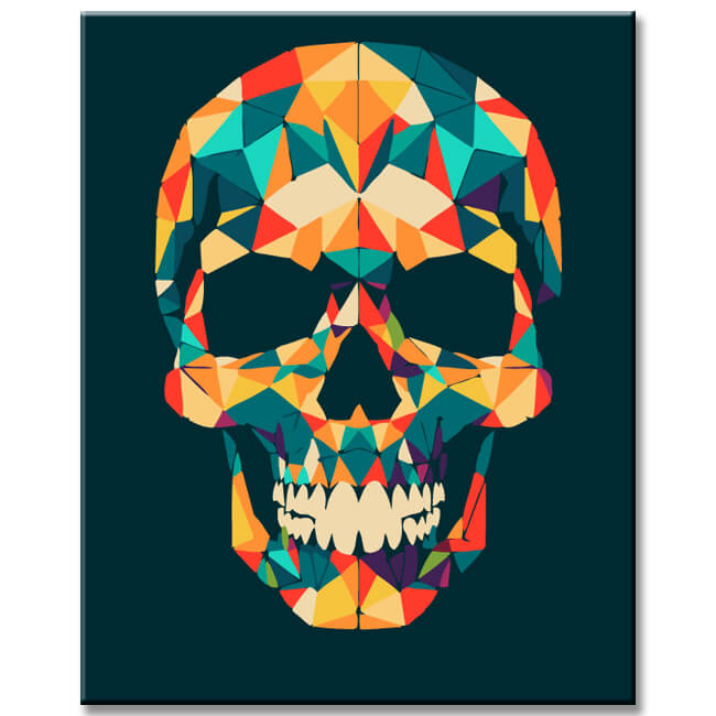Painting by numbers: skull in 3D