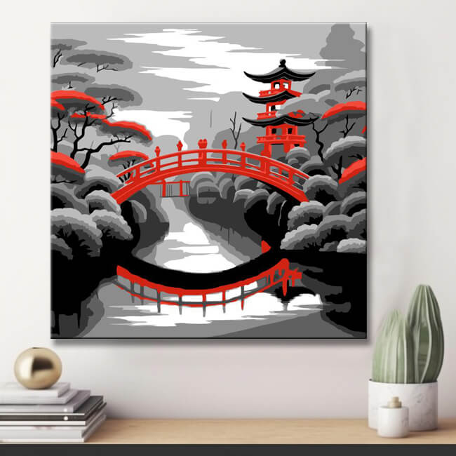 Lonely walk in the rain - painting by numbers