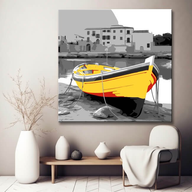 Sicilian Fishing Boat - Painting by Numbers