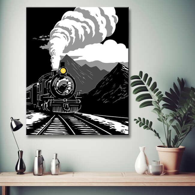 Steam locomotive - painting by numbers