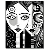 Black and White Monochrome Painting by Numbers