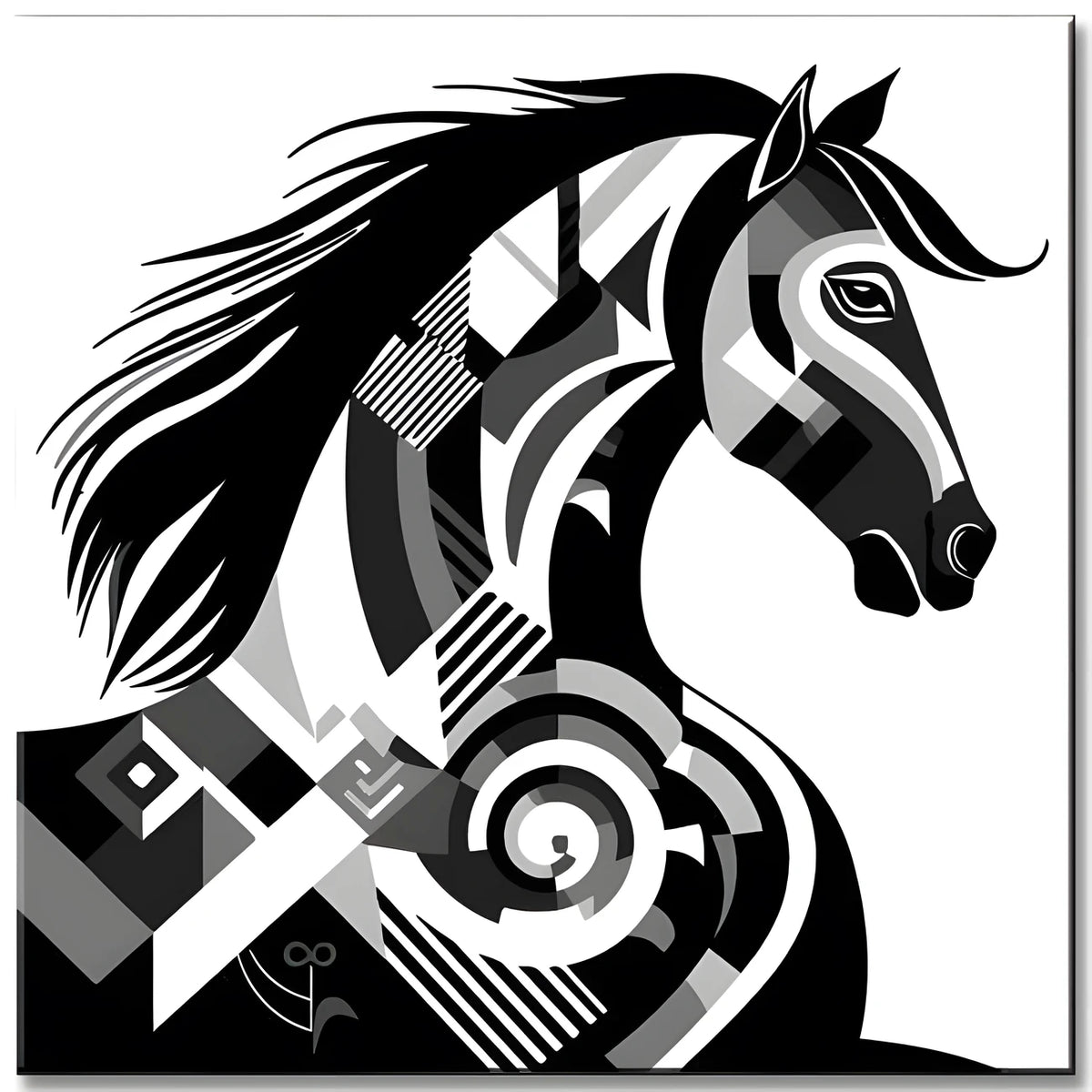 Minimalist Elegance - Paint by Numbers Horse